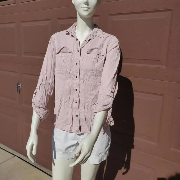 Nordstrom Thread & Supply 100% Lyocell Women's Size Medium Button Down Shirt EUC - Picture 1 of 15